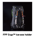 FPP Ergo™ ice-axe holder：素早く確実に着脱を可能にするアックスホルダー